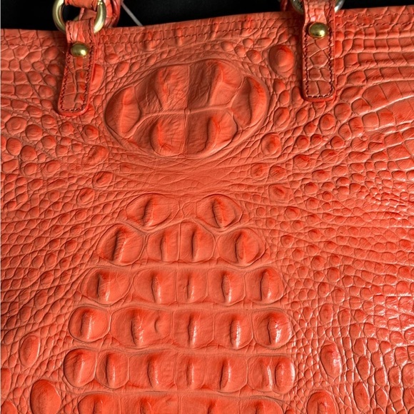 BRAHMIN ORANGE CROCO HANDBAG MINT - Picture 3 of 7